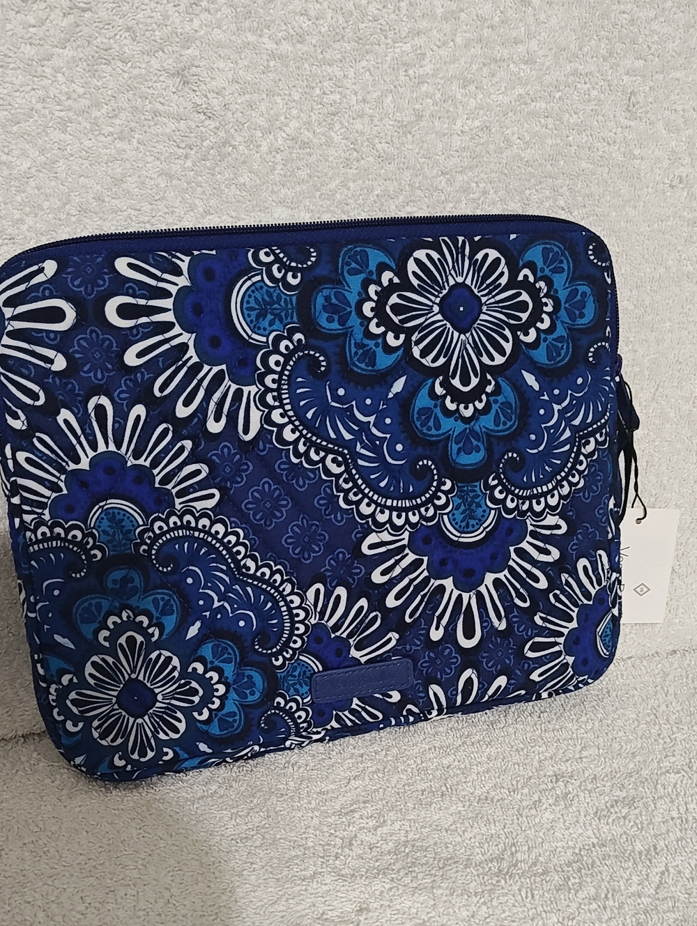 Vera Bradley Blue Floral Quilted Laptop Sleeve